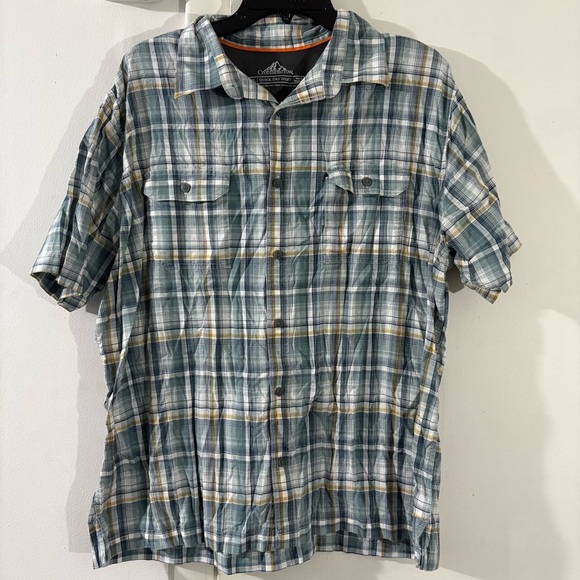 Croft & Borrow Quick Dry Button Up Shirt Men’s XL Blue Plaid Vented Outdoor - Picture 1 of 8
